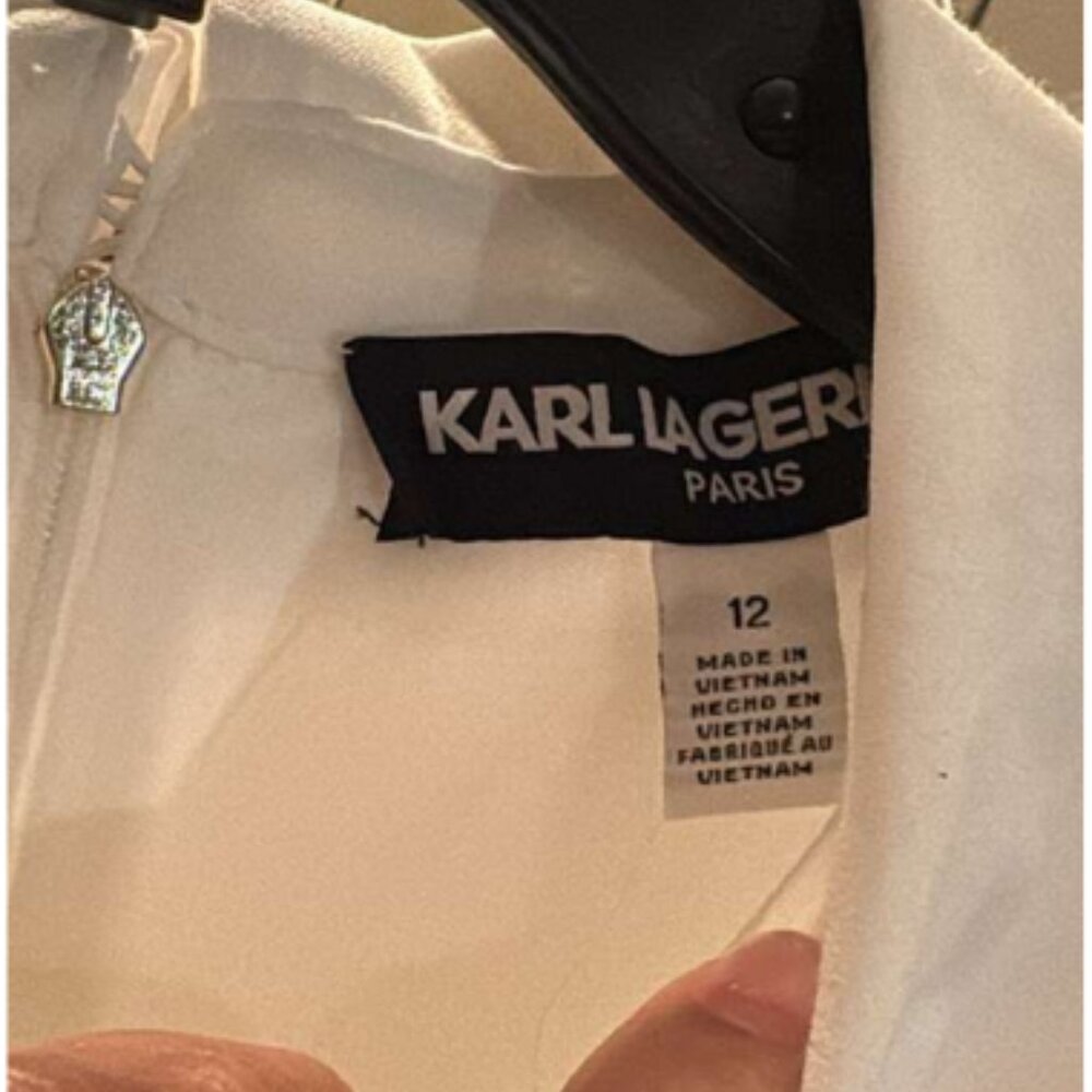 Karl Lagerfeld Paris Black & White Colorblock Bow Dress - Size 12 (NWT) - Picture 2 of 5